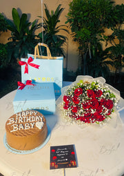 Birthday Surprise Combo with Cake & Flowers | GDEL-157