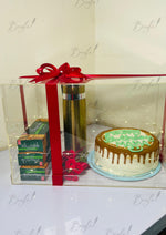 Load image into Gallery viewer, Clear Cake Gift Box with Perfume &amp; Treats | CB-006

