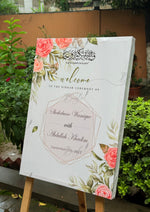 Load image into Gallery viewer, Customized Wedding Welcome Board Stand With Beautiful Design | Without Stand &amp; Only Available in Lahore | WWB-003
