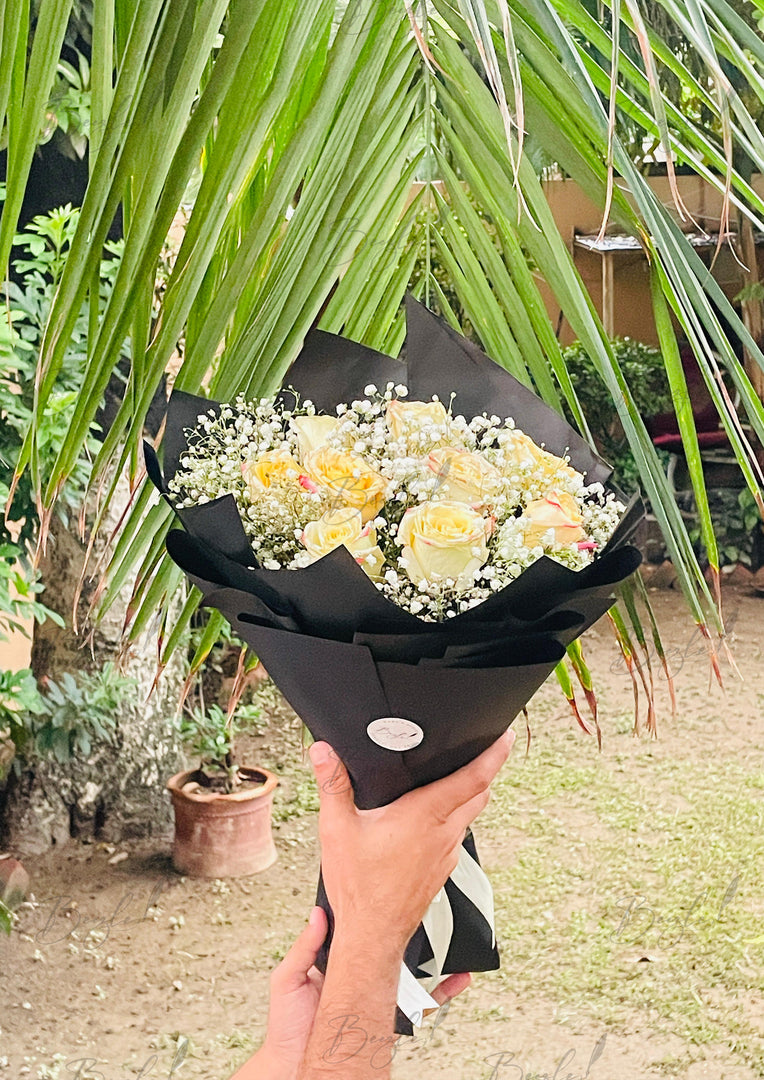 Yellow Rose Bouquet with Baby’s Breath | BCG-134