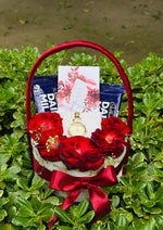 Load image into Gallery viewer, Elegant Red Rose &amp; Chocolate Gift Basket | GB-070
