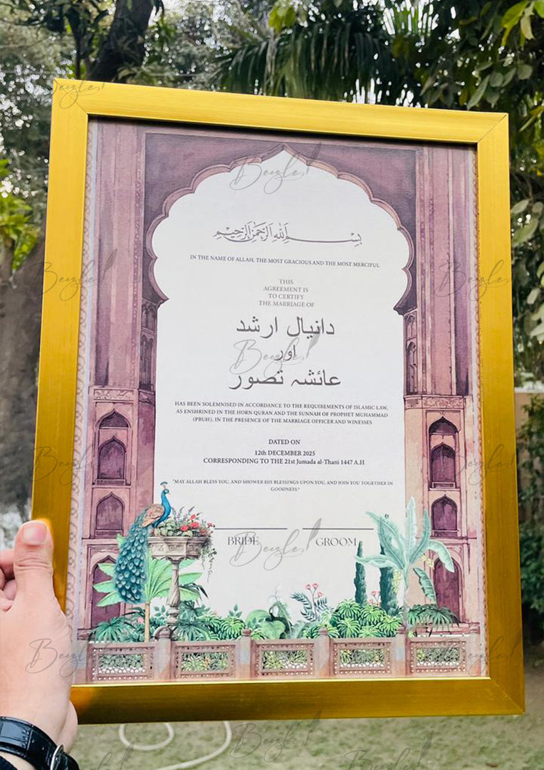 Mughal Style Nikkah Nama | NC-185