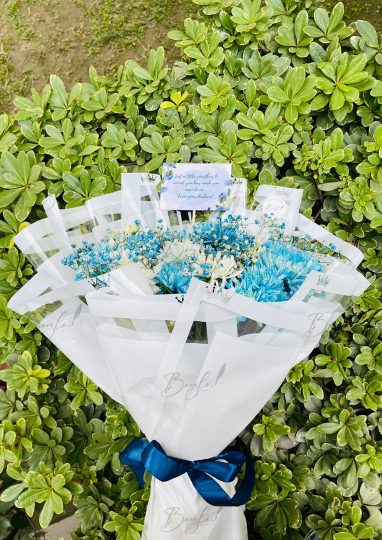 Blue Blossom Fresh Flower Bouquet | BCG-229