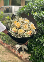 Load image into Gallery viewer, Yellow Rose Bouquet with Baby’s Breath | BCG-134
