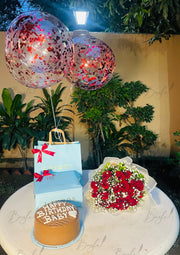 Birthday Surprise with Cake, Flowers & Balloons | GDEL-156