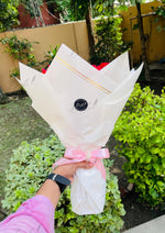 Load image into Gallery viewer, Bright Red Rose Bouquet with White Wrap | BCG-158
