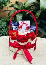 Load image into Gallery viewer, Elegant Red Rose &amp; Chocolate Gift Basket | GB-070
