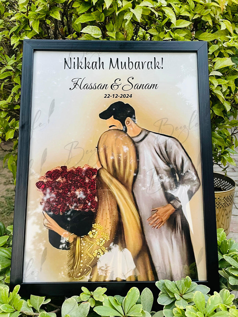 Couple Nikah Frame With Name | NF-027