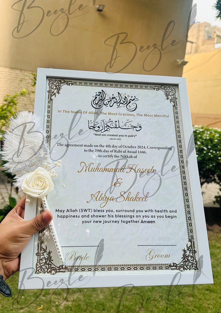 The Luxury Nikah Certificate And Beautiful Nikkah Pen | DEL-055