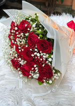 Load image into Gallery viewer, Red Rose Bouquet with White Fillers | BCG-147
