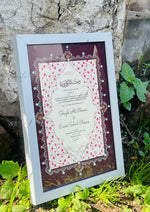 Load image into Gallery viewer, Luxury Dark Maroon Nikah Certificate with Stone Decoration | SNC-008