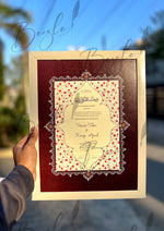 Load image into Gallery viewer, Luxury Dark Maroon Nikah Certificate with Stone Decoration | SNC-008

