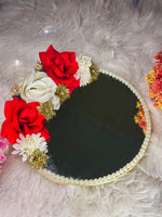 Load image into Gallery viewer, Beautiful Engagement Tray with Attractive Floral Design and Pearl Border | ERT-024
