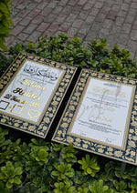 Load image into Gallery viewer, The Attractive Golden Design Black Nikkah Booklet with Customized Name | NB-029
