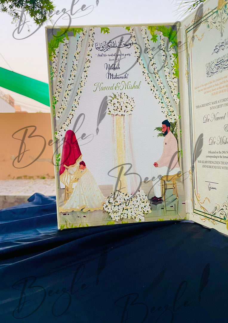 The Golden Nikkah Booklet With Attractive Design