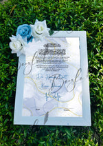 Load image into Gallery viewer, Floral Nikah Certificate With Quran Verse &amp; Three Flowers | FNC-007
