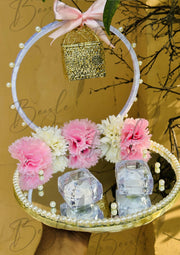 Nikkah Tray Decorated Flowers And Two Ring Box 