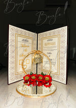 Load image into Gallery viewer, The Black Nikkah Booklet With Decorated Engagement Tray | DEL-097
