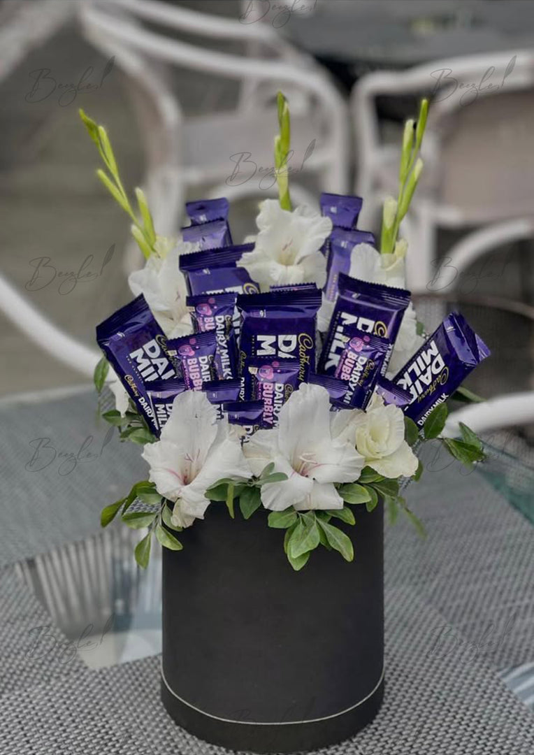 Gladiolus Floral and Chocolate Box Gift | GBO-099