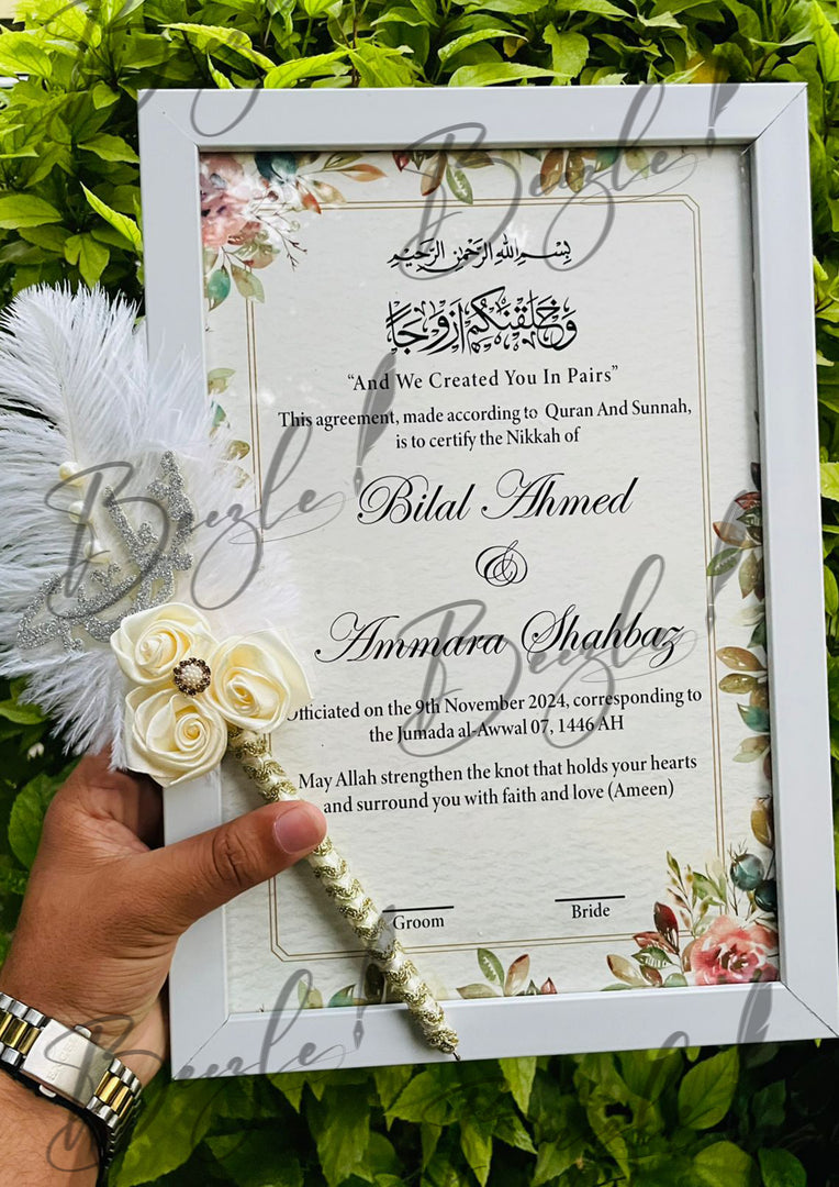 Nikkah Certificate With Attractive Nikah Pen