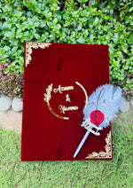 Load image into Gallery viewer, The Customized Red Nikkah Booklet With Qubool Hai Pen
