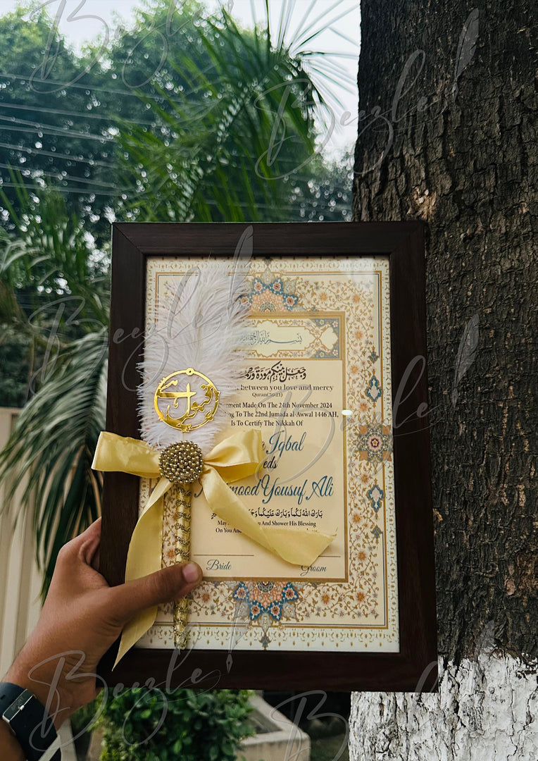 The Luxury Nikah Certificate With Attractive Nikah Pen | DEL-101