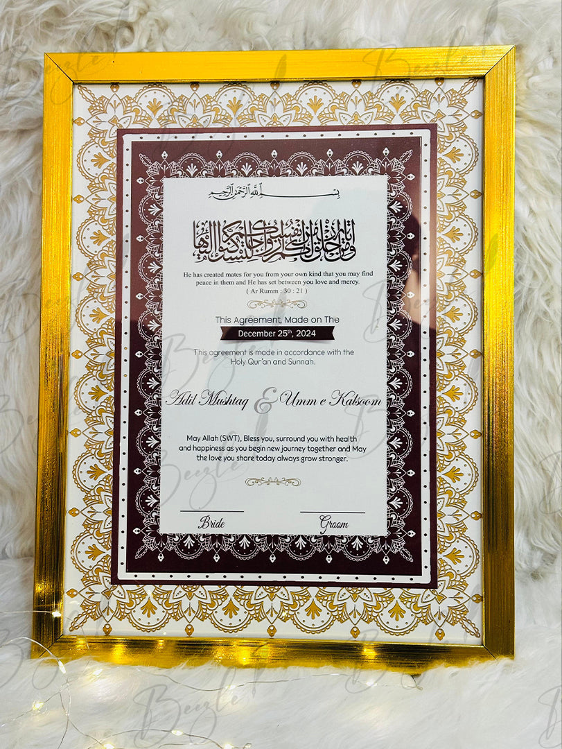 Luxury Nikah Certificate