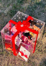 Load image into Gallery viewer, Luxury Acrylic Gift Box with a Red Ribbon &amp; Pearl Elegance | GBO-030
