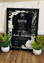 Load image into Gallery viewer, Nikah Certificate With Black and White Flowers Design | NC-153
