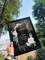 Load image into Gallery viewer, Nikah Certificate With Black and White Flowers Design | NC-153
