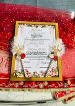 Load image into Gallery viewer, The Deal Luxury Nikah Certificate With Nikkah Dupatta &amp; Two Qubool Hai Pen | DEL-112
