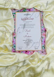 Nikah Certificate With High Quality Flower Print | NC-103