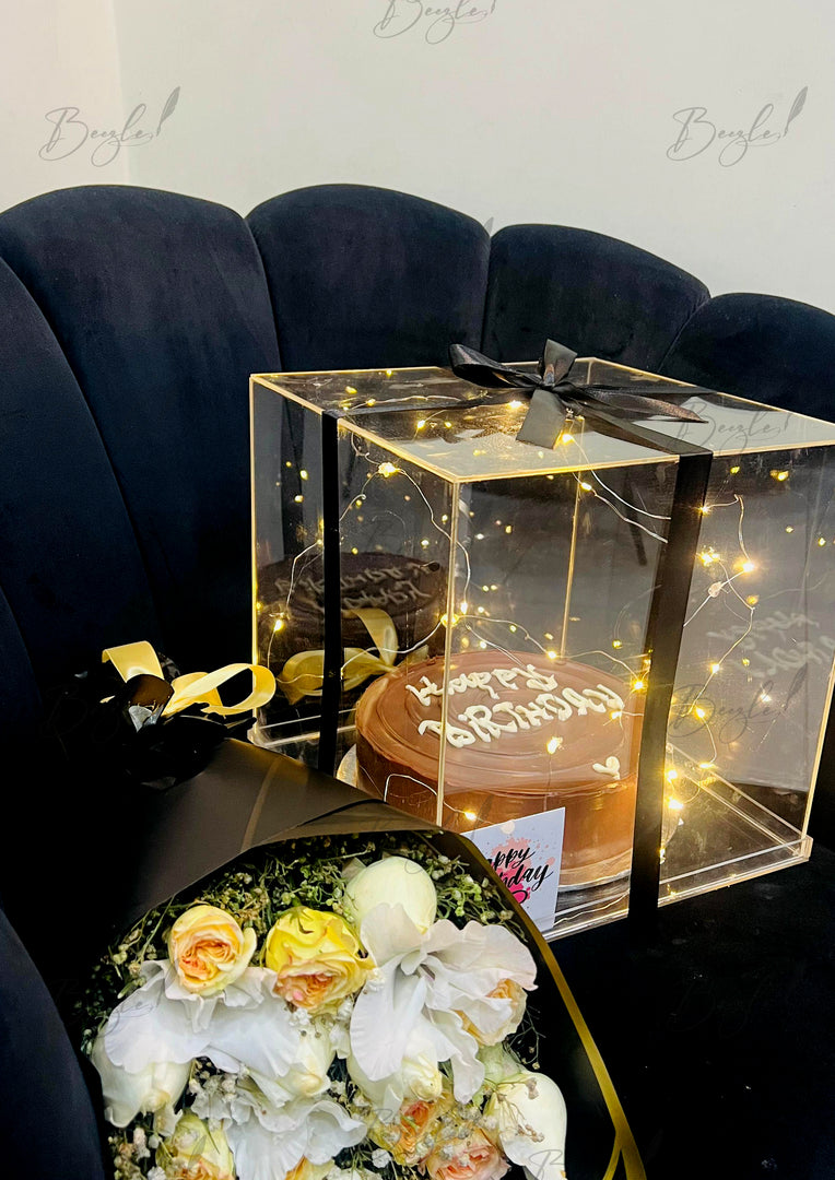 Stylish LED Acrylic Cake Gift Box | GC-013