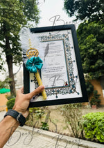 Load image into Gallery viewer, The Nikkah Certificate With Black Frame and Beautiful Nikah Pen | DEL-110
