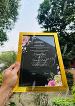 Load image into Gallery viewer, Nikah Certificate With Black &amp; Pink Flower Design | NC-021
