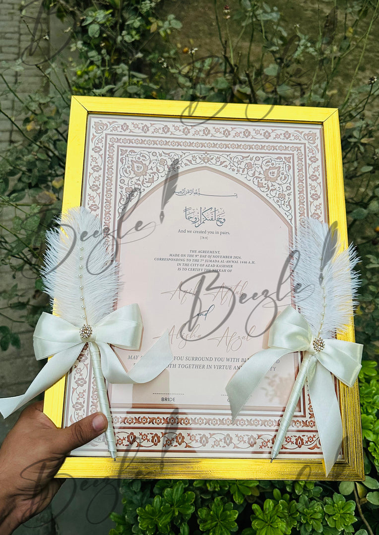 The Luxury Nikah Certificate With Two Nikah Pen | DEL-100