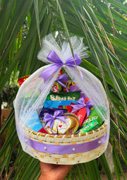 Purple Theme Snack Basket with Chocolates & Treats | GB-176