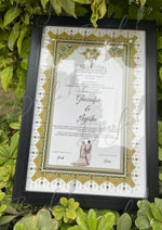 Load image into Gallery viewer, The Brown and Black Nikah Frame with Beautiful Design | NC-167
