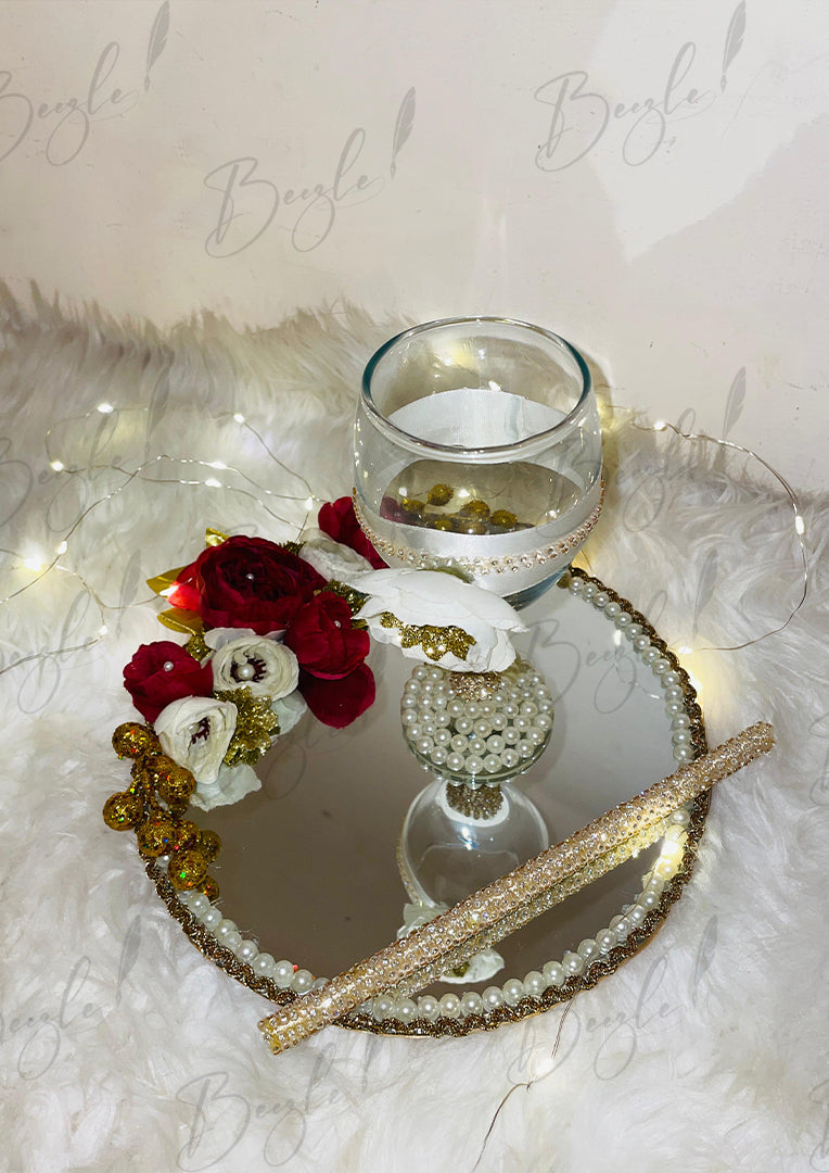 Doodh Pilai Glass With Decorated Nikah Tray