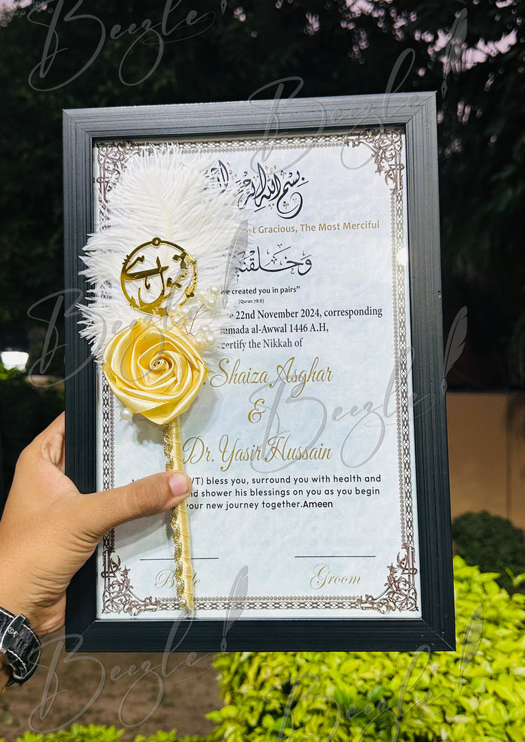 The Nikkah Certificate & Beautiful Customized Nikah Pen | DEL-106