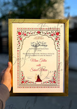 Load image into Gallery viewer, Luxury Bleach White &amp; Red Nikah Certificate with Stone Decoration | SNC-003
