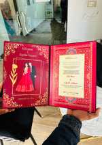 Load image into Gallery viewer, Personalized Red Nikah Booklet with Elegant Design | NB-010