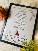 Load image into Gallery viewer, Nikah Certificate With Wishing Beautiful Couple Quotes | NC-052
