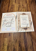 Load image into Gallery viewer, The Beautiful Nikkah Booklet With Thumb Impression &amp; Nikah Certificate | NB-011
