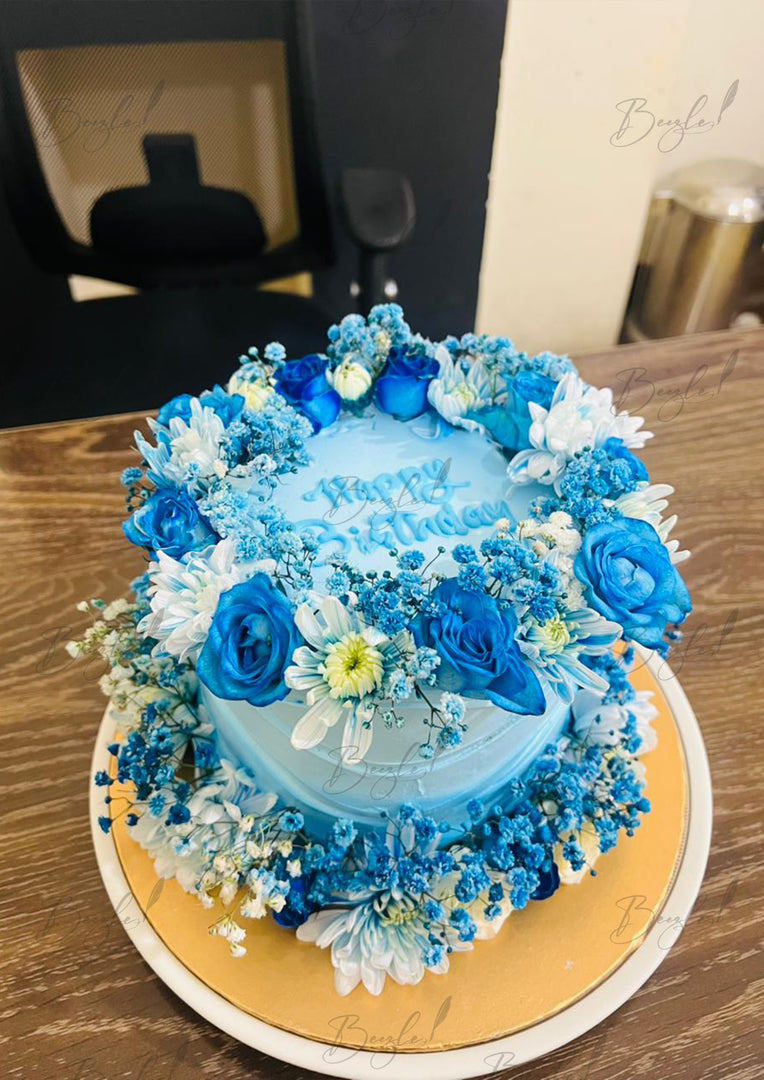Blue Petal Crown Cake | GC-142