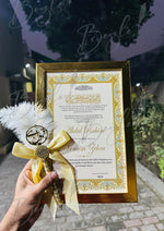 Load image into Gallery viewer, The Nikkah Certificate With Golden Frame &amp; Attractive Nikah Pen | DEL-108
