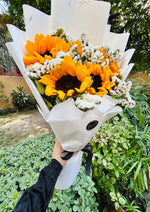 Load image into Gallery viewer, Sunflower Bouquet Wrapped in White | BCG-145