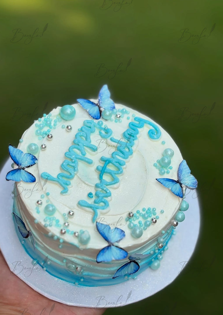 Sky Blue Butterfly Cake | GC-105