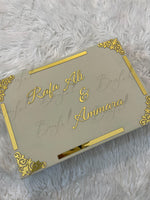 Load image into Gallery viewer, Decent White Nikah Booklet Box with Golden Personalized Touch | BOX-014
