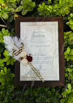 Load image into Gallery viewer, The Brown Frame Nikkah Certificate With Qubool Hai Nikah Pen | DEL-107
